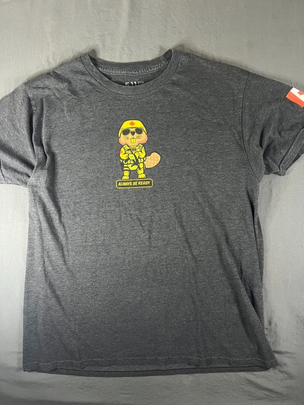 5.11 Tactical Canada Beaver Tee Men’s Medium Always Be Ready Gray